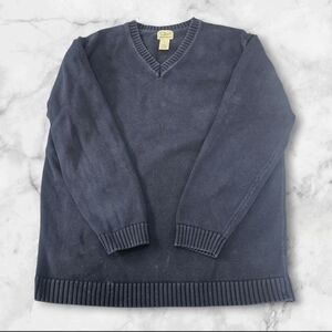 L.L. Bean Men's Tall Deep Navy Versatile  Blue V-Neck Comfy Sweater (SIZE : XL)
